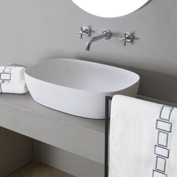 Bold Bicolor Embroidery Asciugamano Ospite